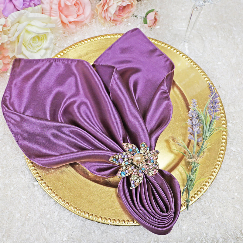 Satin Dinner Napkins 20x20 Wisteria