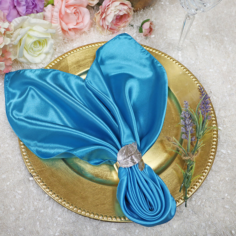 Satin Dinner Napkins 20x20 Turquoise