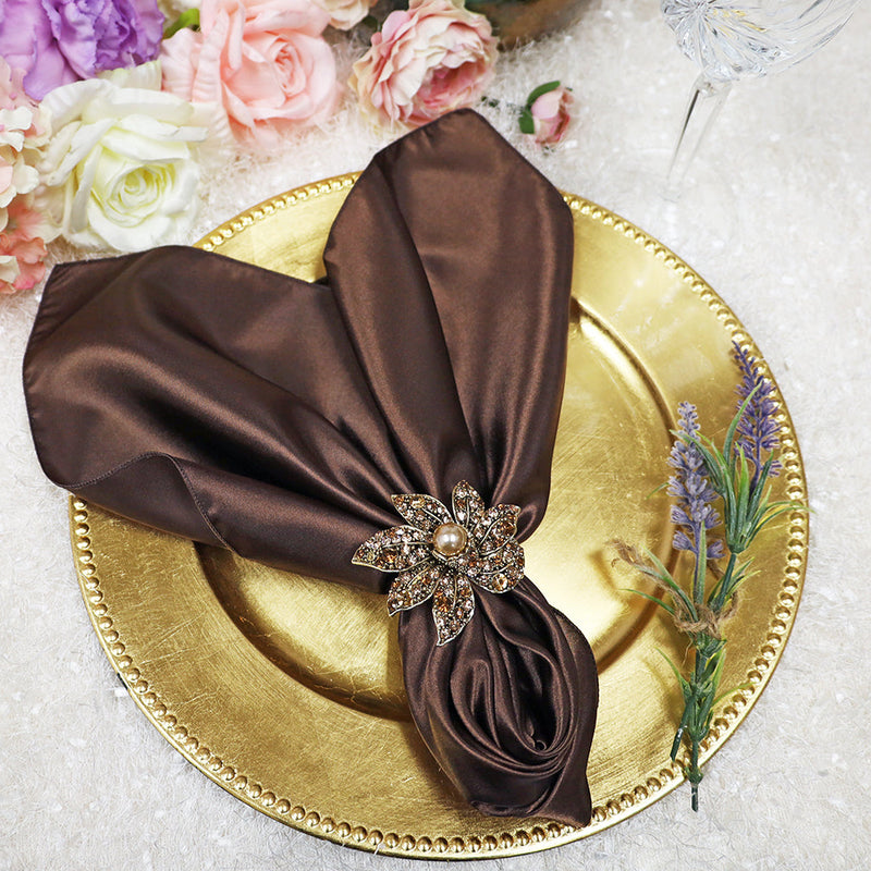 Satin Dinner Napkins 20x20 Chocolate