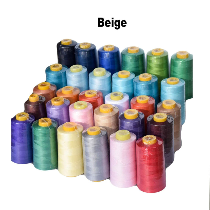 Beige Polyester Sewing Thread 6000 Yards Durable for Machine, Serger, Quilting & Crafts