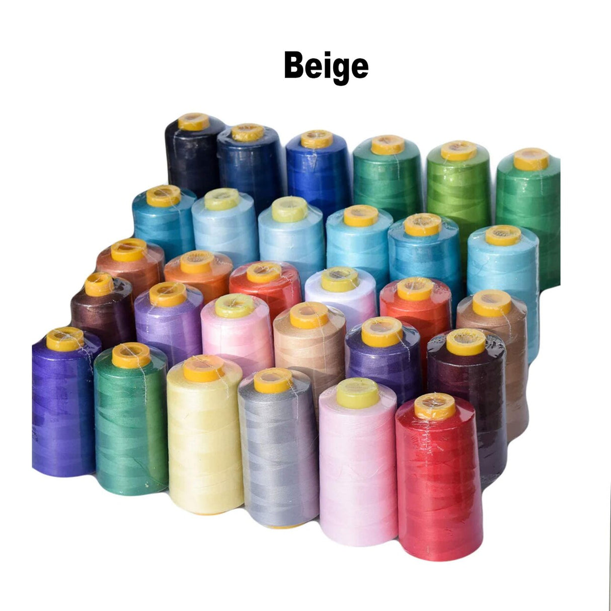 Beige Polyester Sewing Thread 6000 Yards Durable for Machine, Serger, Quilting & Crafts