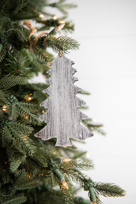 6” Wood Tree Christmas Ornament
