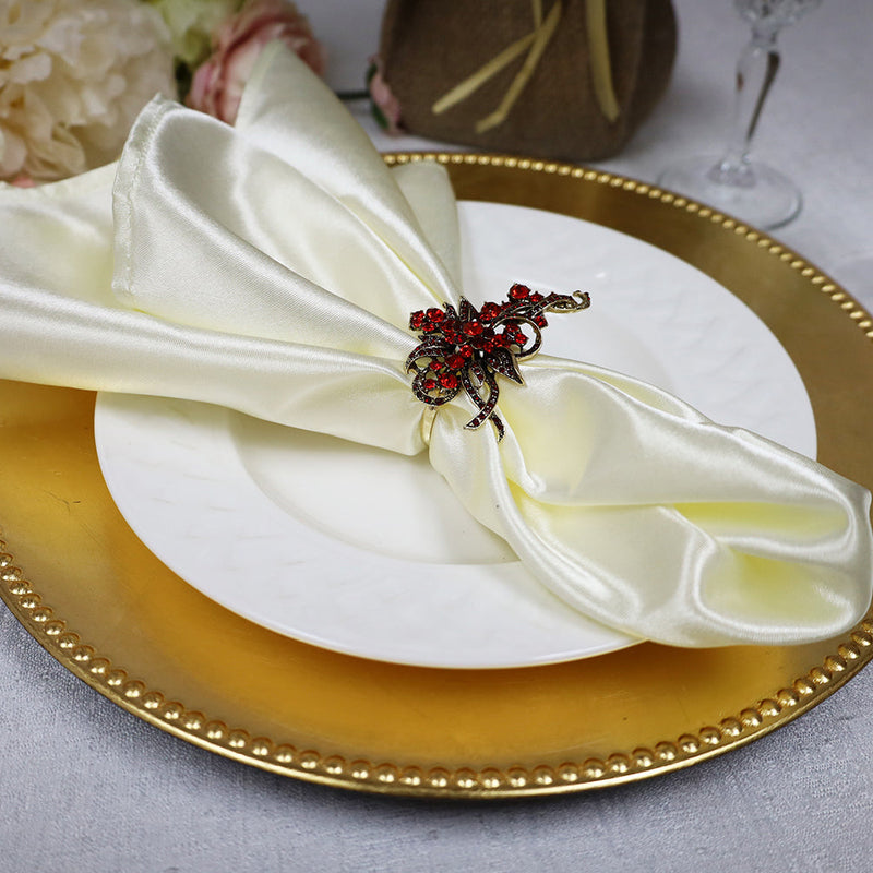 Heavy Duty Satin Dinner Napkin Sample 20x20 Ivory