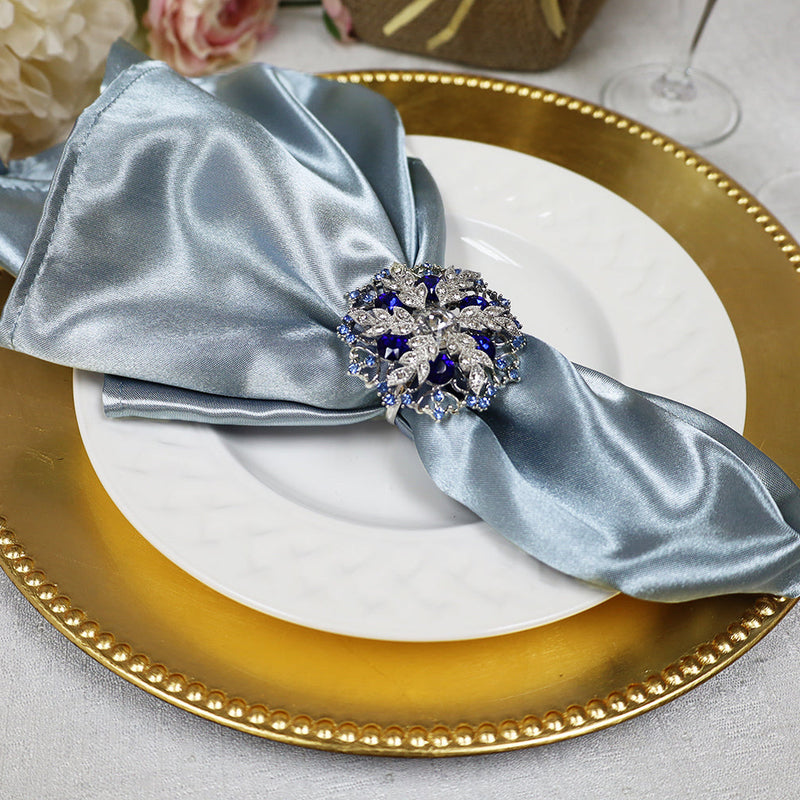 Heavy Duty Satin Dinner Napkins 20x20 Dusty Blue