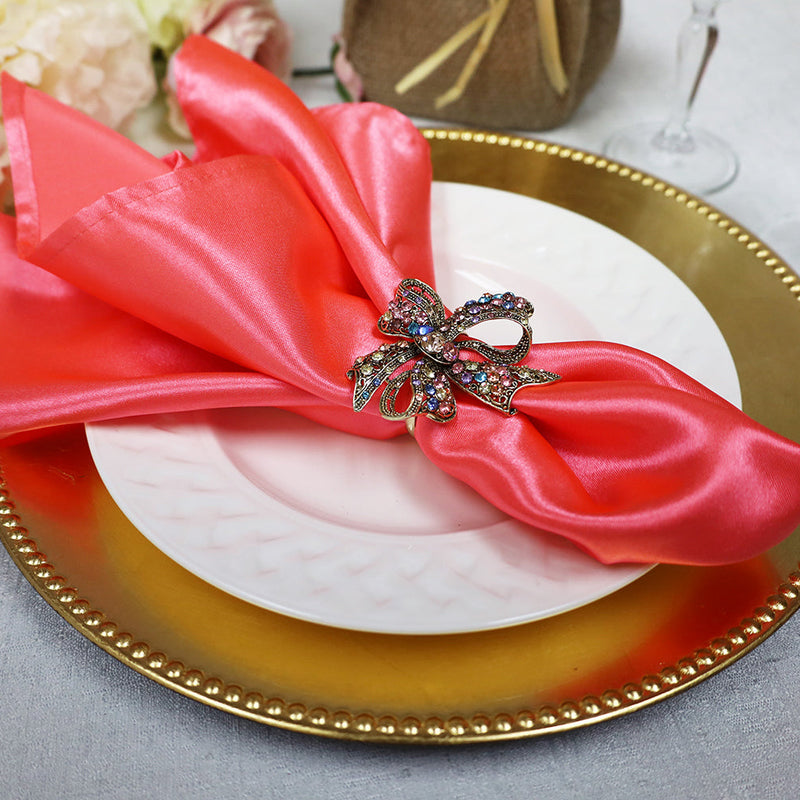 Heavy Duty Satin Dinner Napkins 20x20 Coral