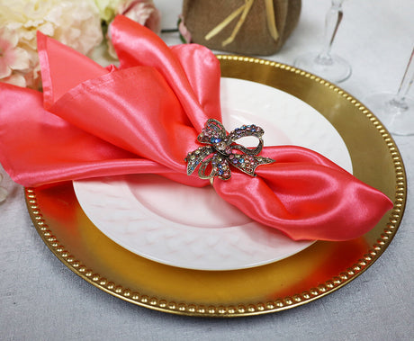 Heavy Duty Satin Dinner Napkins 20x20 Coral