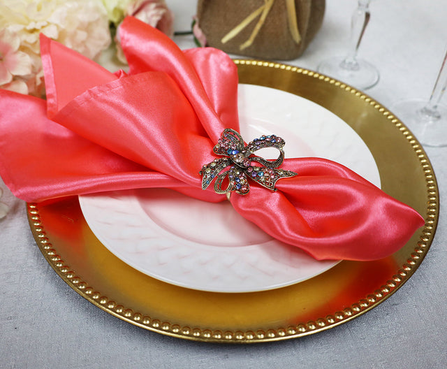 Heavy Duty Satin Dinner Napkins 20x20 Coral