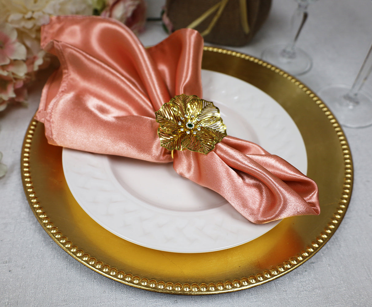 Heavy Duty Satin Dinner Napkin 20x20 Rose Pink