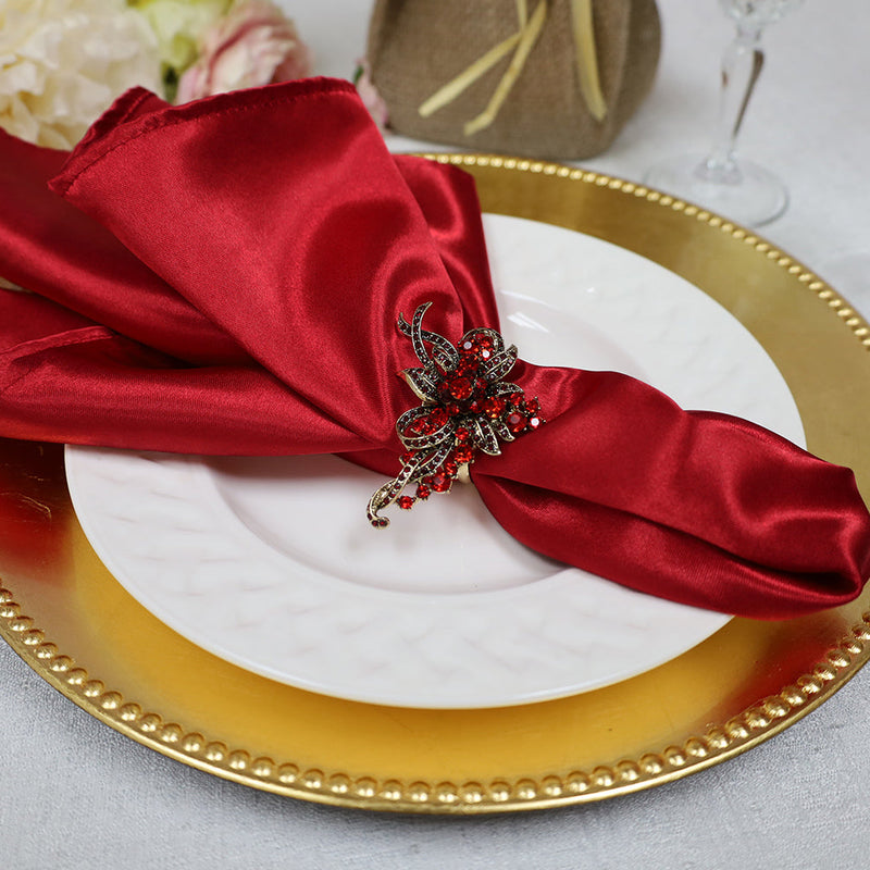 Heavy Duty Satin Dinner Napkins 20x20 Apple Red