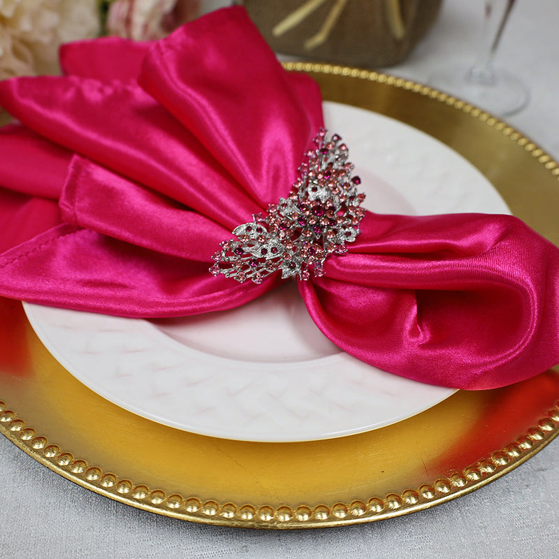 Heavy Duty Satin Dinner Napkin Sample 20x20 Fuchsia