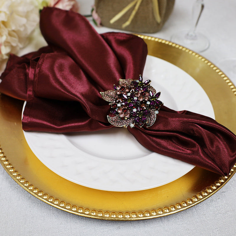 Heavy Duty Satin Dinner Napkin 20x20 Burgundy