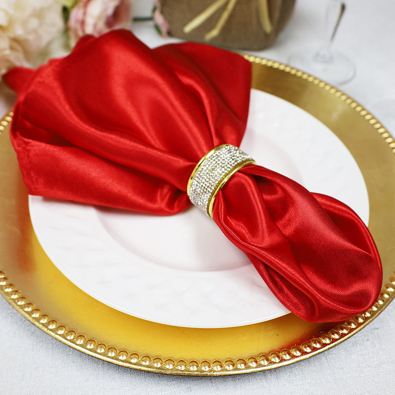 Heavy Duty Satin Dinner Napkins 20x20 Red