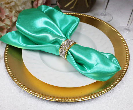 Heavy Duty Satin Dinner Napkins 20x20 Tiff Blue/Aqua Blue