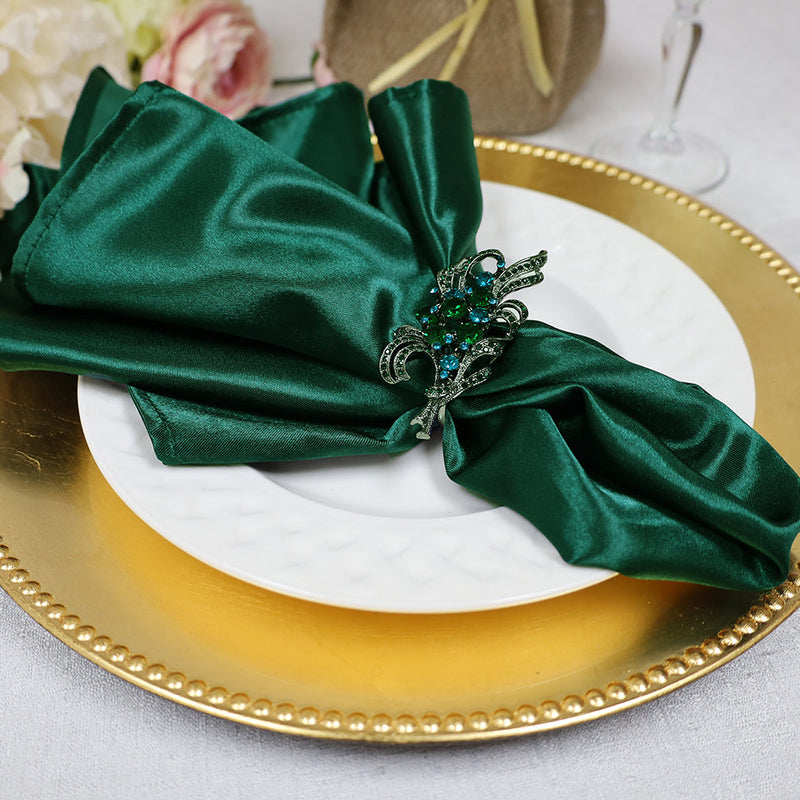 Heavy Duty Satin Dinner Napkin Sample 20x20 Hunter Green/Holly Green