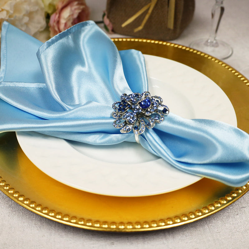 Heavy Duty Satin Dinner Napkins 20x20 Baby Blue