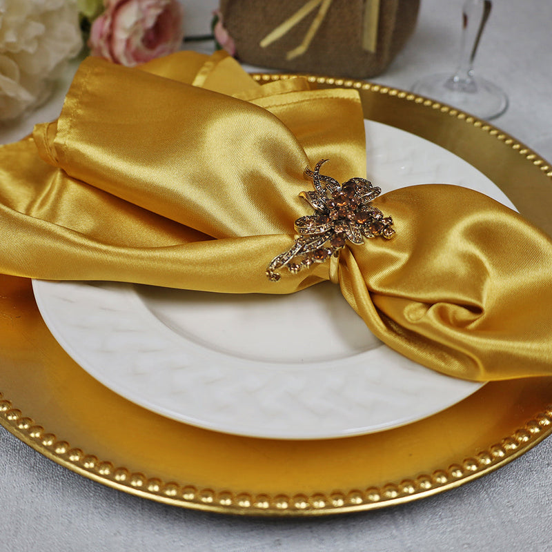 Heavy Duty Satin Dinner Napkin Sample 20x20 Gold
