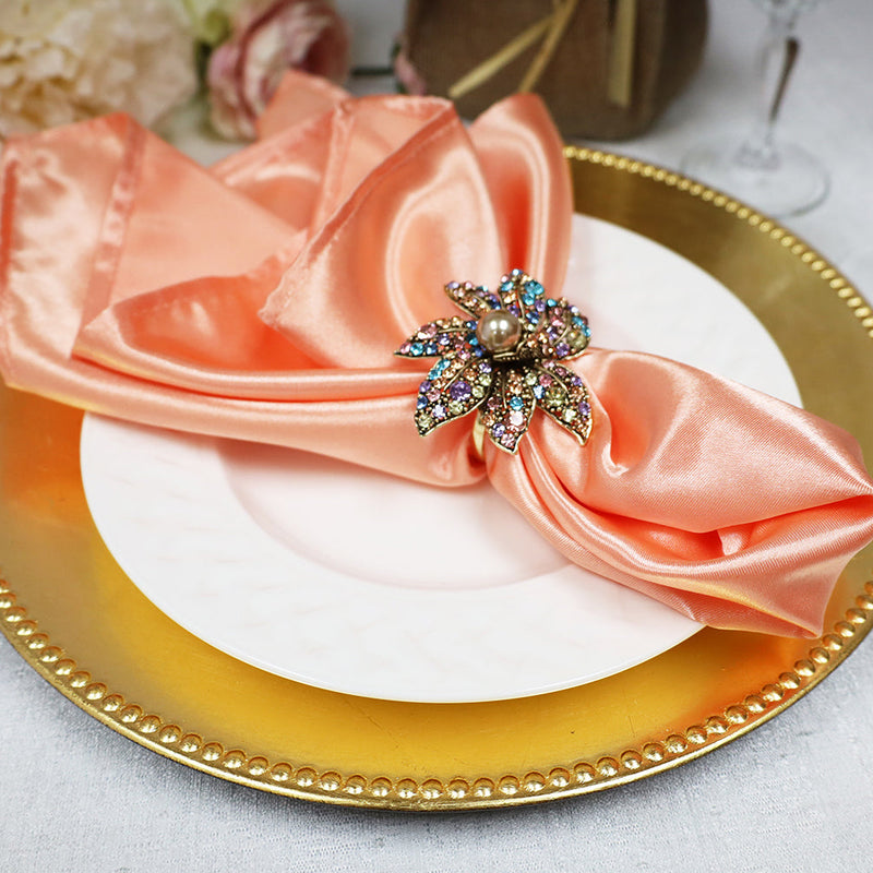 Heavy Duty Satin Dinner Napkins 20x20 Apricot/Peach