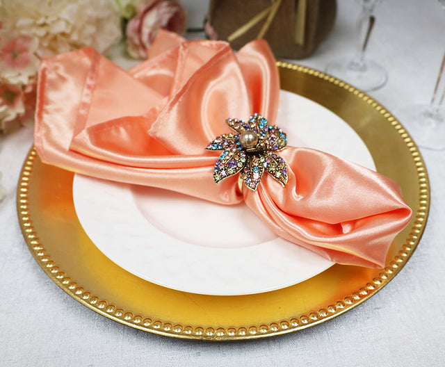 Heavy Duty Satin Dinner Napkins 20x20 Apricot/Peach