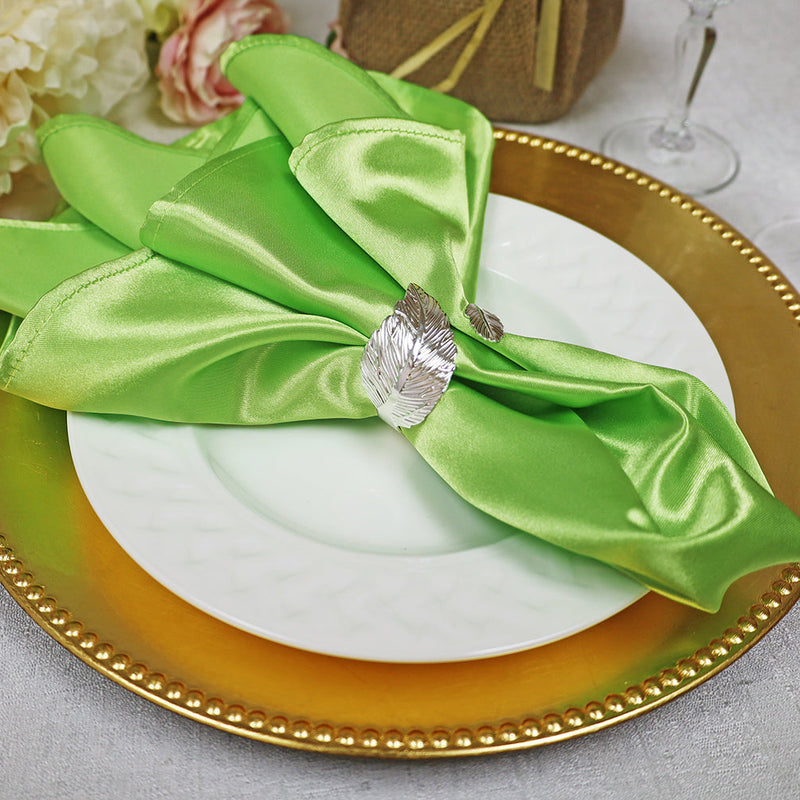 Heavy Duty Satin Dinner Napkins 20x20 Apple Green