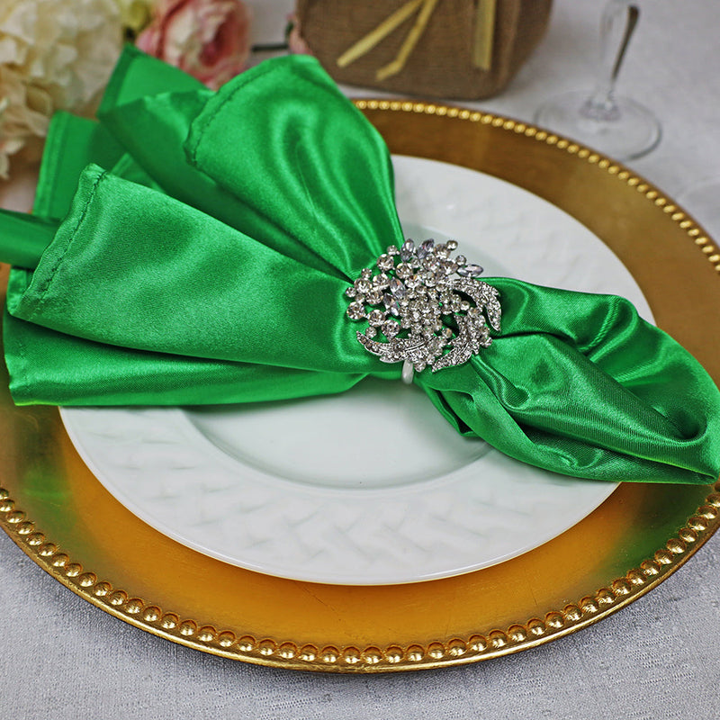 Heavy Duty Satin Dinner Napkins 20x20 Emerald Green