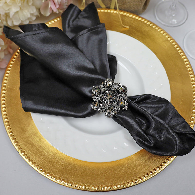 Heavy Duty Satin Dinner Napkin Sample 20x20 Black