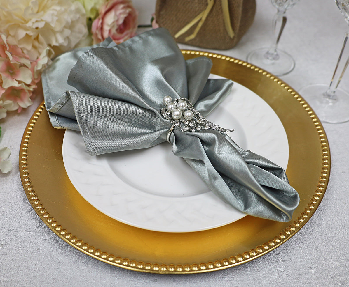 Heavy Duty Satin Dinner Napkin Sample 20x20 Silver
