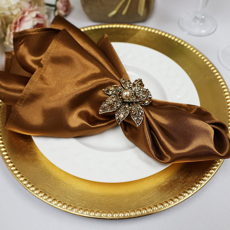 Heavy Duty Satin Dinner Napkins 20x20 Copper