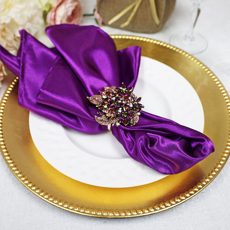 Heavy Duty Satin Dinner Napkins 20x20 Purple