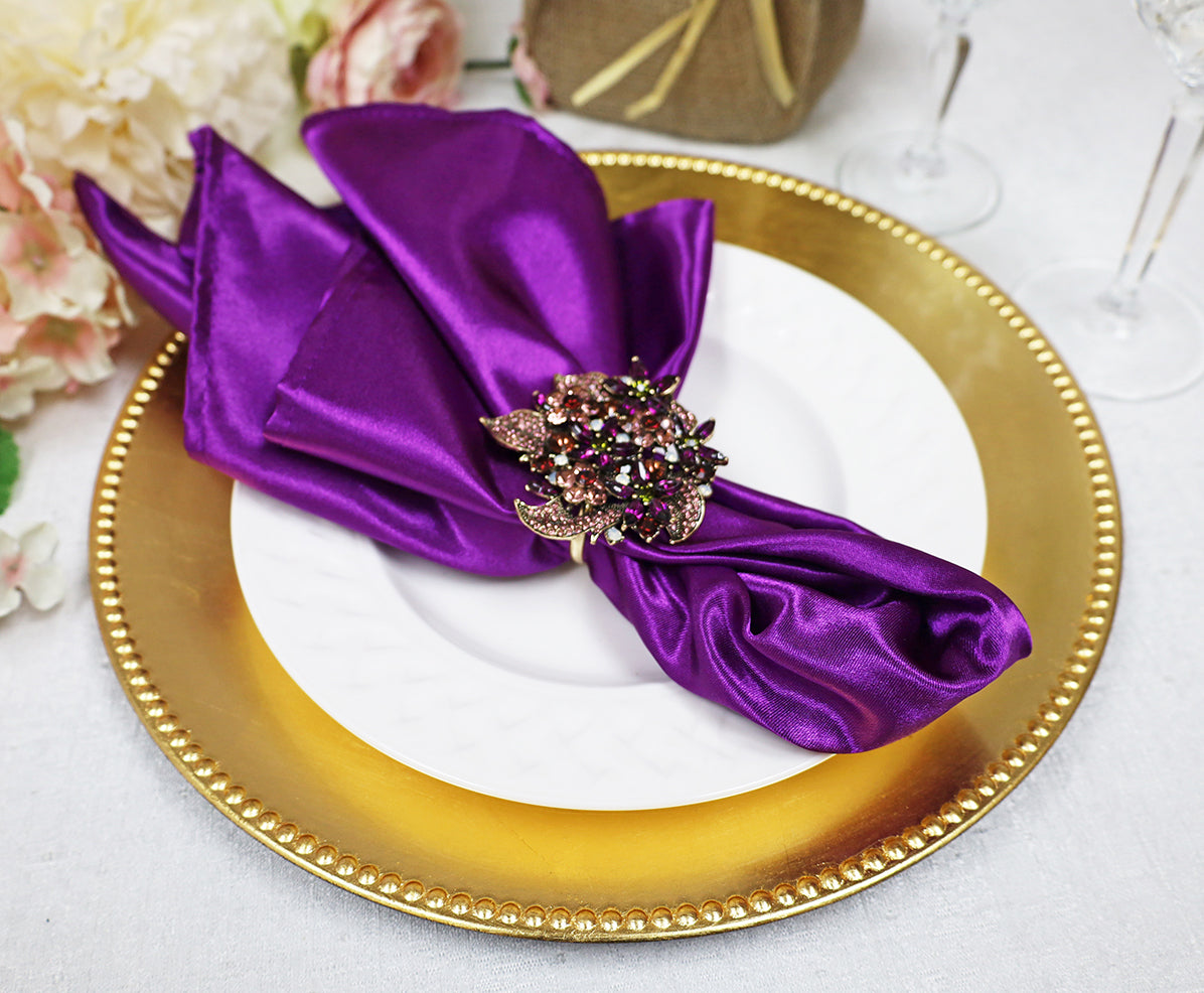 Heavy Duty Satin Dinner Napkin Sample 20x20 Purple