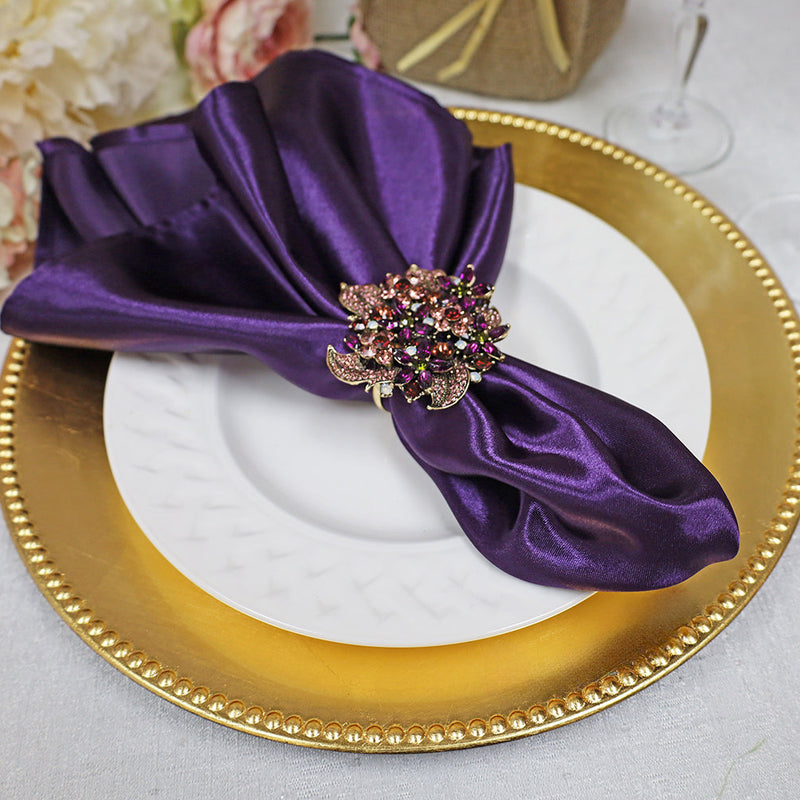 Heavy Duty Satin Dinner Napkin 20x20 Eggplant