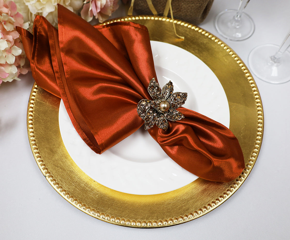 Heavy Duty Satin Dinner Napkin Sample 20x20 Rust