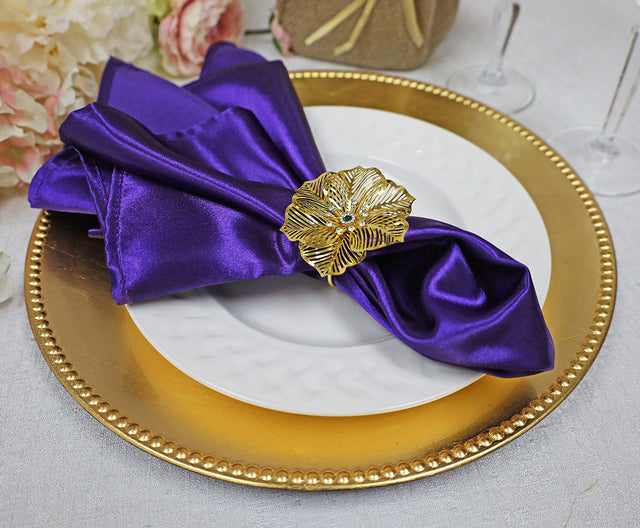 Heavy Duty Satin Dinner Napkin Sample 20x20 Regency Purple