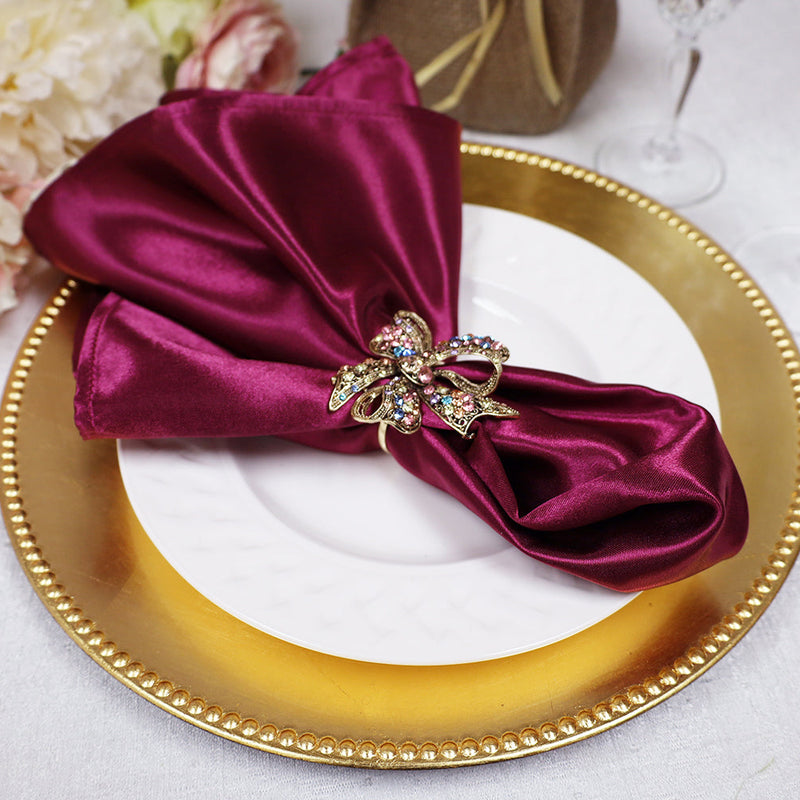 Heavy Duty Satin Dinner Napkins 20x20 Sangria
