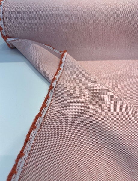 Sunbrella Tella Two Guava Acrylic Fabric - Guava Warm Pink Chenille, Railroaded, Solid & Variegated, 54" Width (1 Yard)
