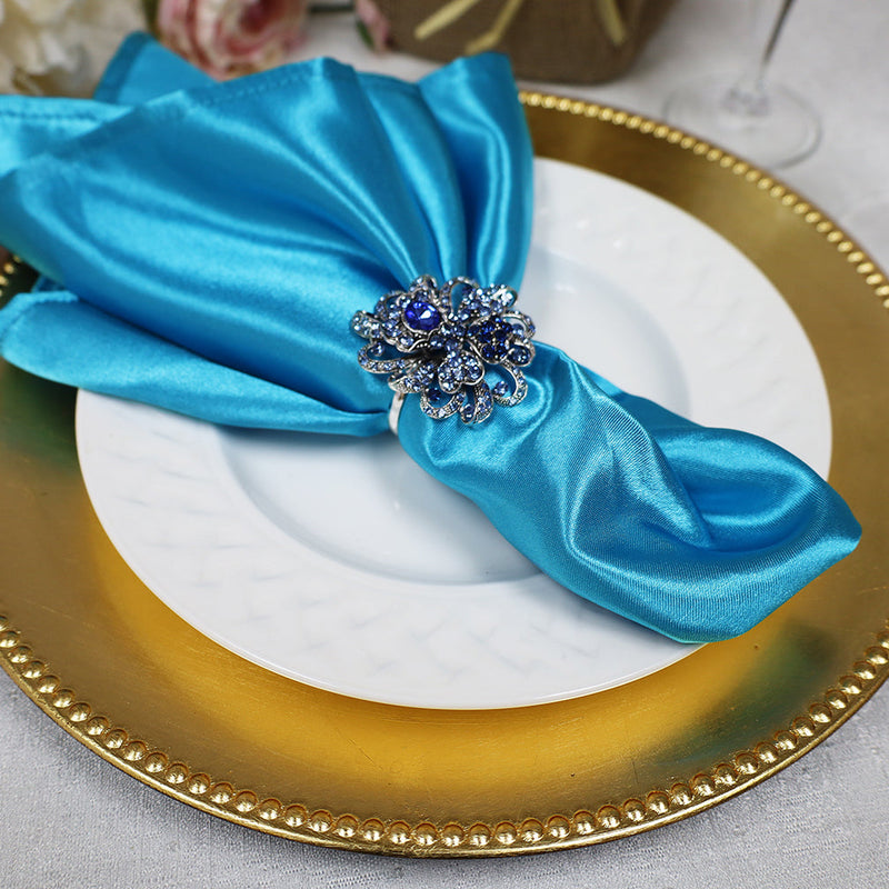 Heavy Duty Satin Dinner Napkins 20x20 Turquoise