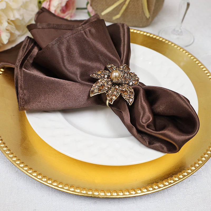 Heavy Duty Satin Dinner Napkins 20x20 Chocolate