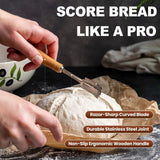 Premium Bread Lame Tool - Hand Crafted Bread Lame Dough Scoring Tool - Easy to Lame Bread & Clean - Stainless Steel Sourdough Scoring Tool - Bread Scoring Tool with Leather Cover(5 Blades)