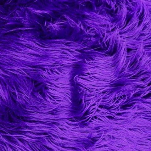 Purple Faux Fake Mongolian Animal Fur Fabric Long Pile,