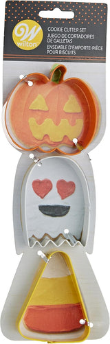 Wilton Ghost Candy Pumpkin Metal Halloween Cookie Cutter Set 3pc