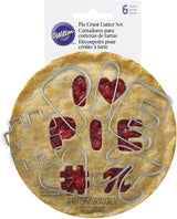 Wilton I Heart Pie Crust Cutters Set Pie 7 piece Pkg-Autumn