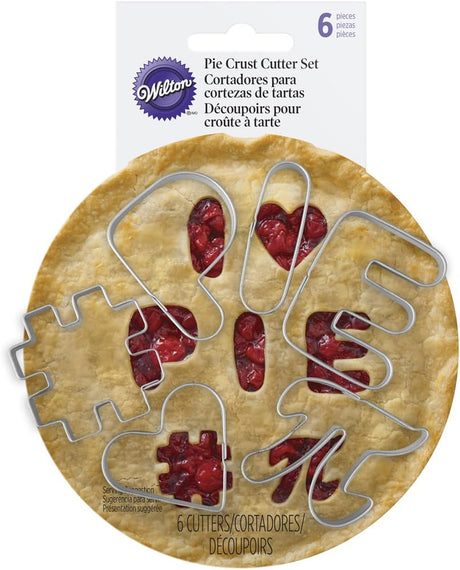 Wilton I Heart Pie Crust Cutters Set Pie 7 piece Pkg-Autumn