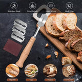Premium Bread Lame Tool - Hand Crafted Bread Lame Dough Scoring Tool - Easy to Lame Bread & Clean - Stainless Steel Sourdough Scoring Tool - Bread Scoring Tool with Leather Cover(5 Blades)