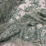 Beaded 3D Floral Lace Mesh