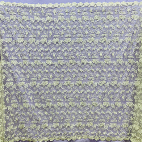 Beaded Corded Floral Bridal Lace Fabric 52" Wide