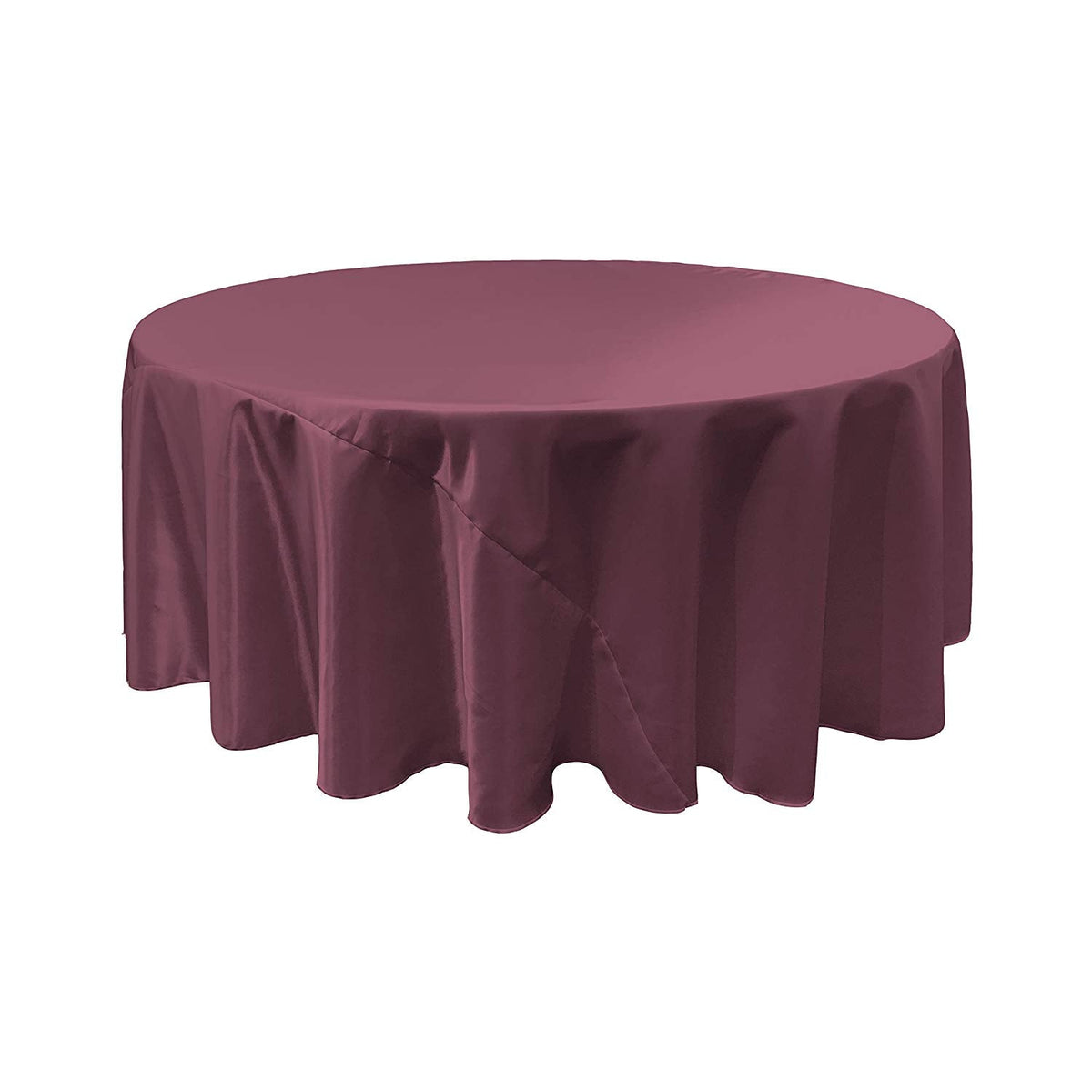 Eggplant Bridal Satin Round Tablecloth 120″