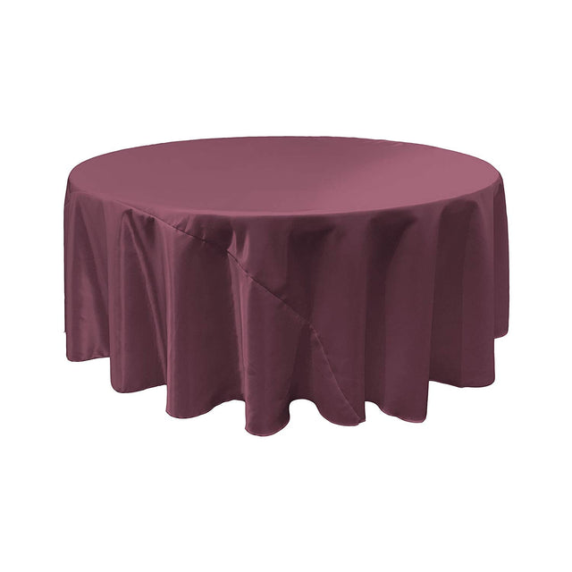 Eggplant Bridal Satin Round Tablecloth 120″