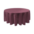 Eggplant Bridal Satin Round Tablecloth 132″