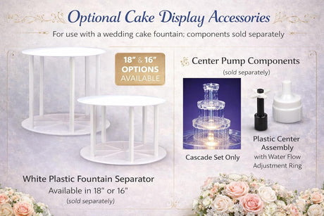 Elegant 12.5" High x 10" Wide Water Fountain for Cakes