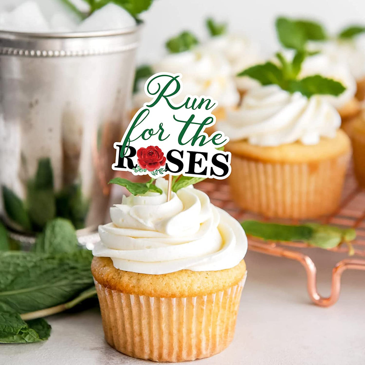 Kentucky Derby horse race-themed food & cupcake 12 piece topper picks set