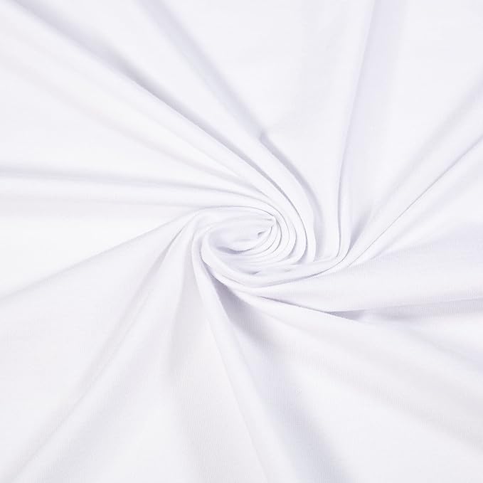 Cotton Spandex Jersey Knit Fabric White 12oz